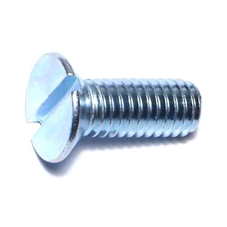 Midwest Fastener M6-1.00 x 16 mm Slotted Flat Machine Screw, Zinc Plated Steel, 10 PK 67936